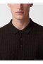 Vizyon New Season Brown Polo Collar Soft Touch Men's Knitwear T-Shirt - 3