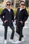Girl's Colorful Hooded Pocketed Drawstring Waist Bondik Fabric Winter Coat Km4020 - 9