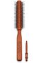 Milano Professional Wooden Round Hair Brush M7184 with Detachable Sectioning Pin, Ball-Tipped Nylon Bristles and Square-Sided Handle for Blow-Drying & Styling, Made in Italy