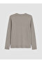 Vizyon New Season Gray Crew Neck Long Sleeve Men's T-Shirt - 7