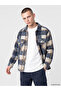 Indigo Relax Fit Plaid Men's Lumberjack Shirt Jacket