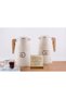 Thermal Carafe Set for Tea and Coffee, Double-Wall Vacuum Insulated Flask with Ergonomic Wooden Handle, Secure Pouring Jug for Hot & Cold Beverages, Beige, Pack of 2 - 2
