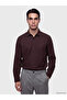 Özmarka New Season Plum Regular Fit Linen Look Men's Shirt