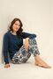 Women's Cream Buttoned Collar Long Sleeve Pajama Set Pc9285-S-V2 - 2