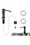 Black Built-In Liquid Soap Dispenser Dishwashing Detergent Pump 304 Stainless Steel with 1 Meter Hose - 7