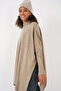 Women's Slit Oversize Poncho Sweater 1222 - A.Beige - 3