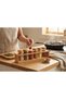 Horizontal Bamboo Spice Rack Organizer with 6 Airtight Glass Jars & Lids, Wooden Countertop Seasoning Shelf Holder for Herbs, Spices, Seasonings, Pantry and Kitchen Storage - 2