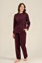 Women's Brown Long Sleeve Pajama Set Pc9304-S-V3 - 6