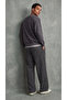 Men's Smoked Baggy Sweatpants with Front Pleats and Wide Legs - 4
