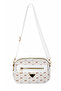 Women's Monogram Patterned Multi-Compartment Long Strap Cross Shoulder Bag