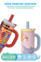 950ml Tumbler Patterned Series Shiny Body With/Without Straw Detox Large Handle Sus304 Stainless Steel Thermos - 7