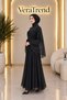 Chiffon Dress with Front Gathered Belt - 3