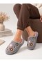 Women's Plush House Slippers Colorful Floral Embroidered Closed Toe Soft Sole Winter House Slippers Stc1344 - 2