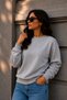Women's 3 Thread Fabric Soft Cotton Inside Stone Color Sweatshirt - 5