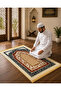 Premium Islamic Prayer Mat 70 x 110 cm Soft Comfortable Prayer Rug with Elegant Mihrab Pattern, Decorative Tassel Fringe, Durable Woven Fabric and Non-Slip Backing for Home, Mosque & Travel - 3