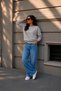 Women's 3 Thread Fabric Soft Cotton Inside Stone Color Sweatshirt - 2