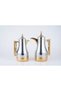 Stainless Steel Thermal Coffee Carafe Set, Double-Wall Vacuum Insulated Tea Pot with Ergonomic Handle, Secure Pouring Jug for Hot & Cold Beverages, Gold Finish, Pack of 2