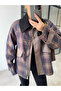 Velvet Collar Plaid Jacket - 3