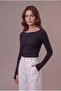 Women's Boat Neck (Princess Neck) Blouse with Finger Loop (Ovv-5) - 2