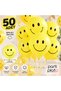 50 Pieces Yellow Smiley Face Printed Latex Balloon Birthday Party Decoration