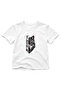 Children's Turkish Written Wolf Printed T-Shirt – Gray Wolf Themed Short Sleeve Crew Neck T-Shirt
