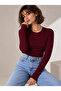 Women's Crew Neck 100% Cotton Blouse with Finger Loop Detail Ovv-1 - 3