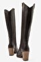 Taryalin Women's Genuine Leather Pointed Toe Western / Cowboy Boots Brown - 3