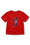 Children's Göktürk Written Wolf Printed T-Shirt – Gray Wolf Themed Short Sleeve Crew Neck T-Shirt