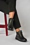 Z555360803 Black Genuine Leather Comfort Orthopedic Sole Women's Boots - 2