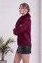 Women's Fur Collared Buttoned Knitwear Cardigan Stylish Design Soft Textured White, Black, Burgundy - 4