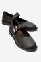 Genuine Leather Brown Floater Women's Casual Shoes with Buckle Detail and Hardsole Fable