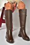 Z973552209 Brown Flat Sole Women's Boots - 3