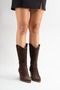 Tarben Women's Genuine Leather Western / Cowboy Short Boots Brown Suede - 6
