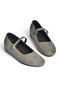 Y250770702 Gray Suede Low Wedge Sole Women's Shoes - 5