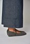 Y250770702 Gray Suede Low Wedge Sole Women's Shoes