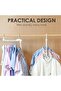Space Saving Hangers, White Foldable Closet Organizers with 16 Hooks, Portable Clothing Sto - 6