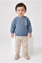 Baby Boy Happy Little Two-Thread Tracksuit Set Blue