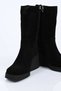 Laceless Zippered Genuine Leather Wedge Heel Boots 347-2501 Women's Boots - 8