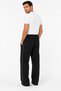 Men's Baggy Black Sweatpants Winter Style with Side Piping and Zipper Pockets - 3