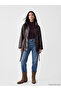 Lcw Vision Brown Stand Collar Belted Women's Leather Look Jacket - 2