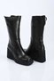 Laceless Zippered Genuine Leather Wedge Heel Boots 347-2501 Women's Boots - 7