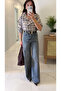 Norsa Blue Snow Wash Straight Jean - 3