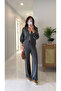 Numos Gray Zippered Cardigan Pants Set