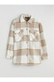 Lcw Vision Beige Plaid Oversized Women's Lumberjack Shirt Jacket - 6