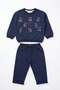 Baby Boy Super Teddy Bear Two-Thread Tracksuit Set Navy Blue - 4
