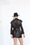 Women's Belted Double-Breasted Leather Vest - 4