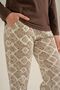 Women's Brown Long Sleeve Embroidered Pajama Set Pc9275-S-V1 - 8