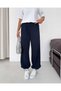 Women's 100% Cotton Three-Thread Baggy Leg Elastic Lace-Up High Waist Sweatpants - 3