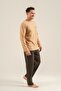 Men's mink 100% cotton long sleeve pajama set, crew neck, pocket detail - 7