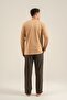 Men's mink 100% cotton long sleeve pajama set, crew neck, pocket detail - 4